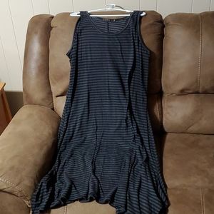 black/grey striped maxi